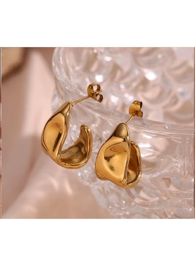 Ucanbe Irregular Geometric Stud Earrings S925 Silver Needle Minimalist Elegant Women Earrings - Image 2